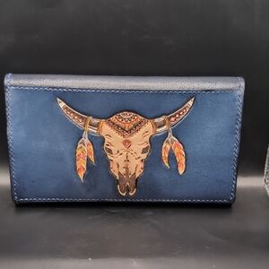Handmade Leather Wallet In Navy